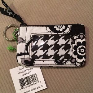 Vera Bradley zip ID case in midnight paisley